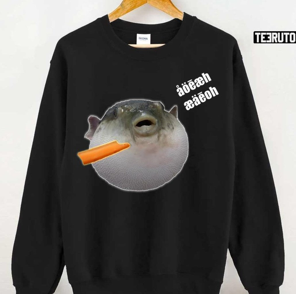 Puffer Fish Eating Carrot Unisex Sweatshirt