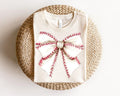 Baseball Coquette Bow Shirt, Soft Girl Era Tee, Baseball, Coquette Baseball, Baseball mom, Coquette Tshirt, Full Colors, Full Sizes, Cotton Crewneck T