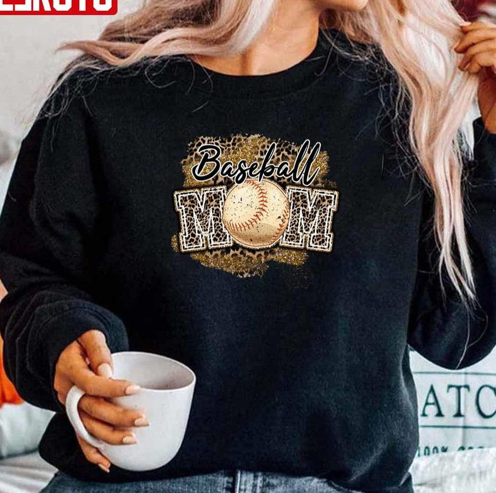 Baseball Mom Leopard Pattern Unisex Sweatshirt