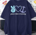Peace Love Cruising Ship Hippie Art Unisex T-Shirt