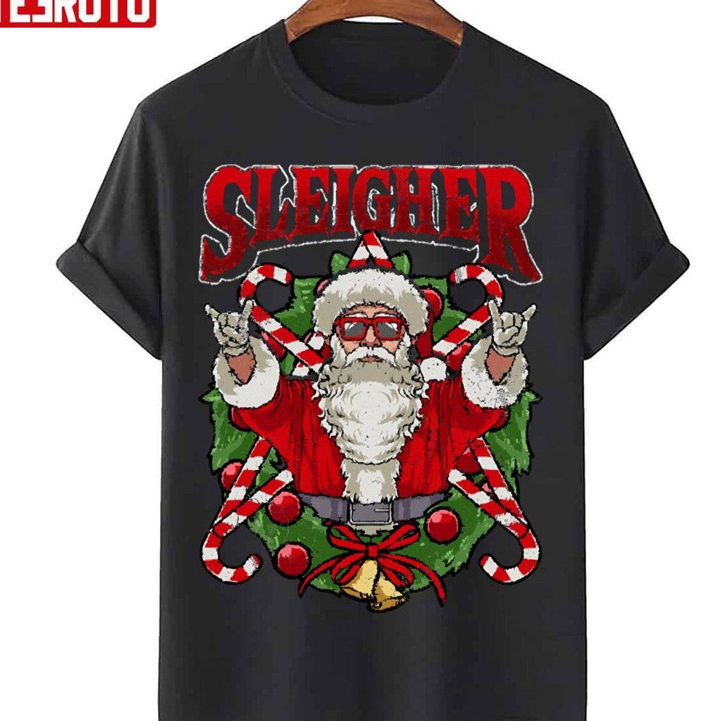 Sleigher Santa Claus Rocker Heavy Metal Christmas Essential Unisex T-Shirt