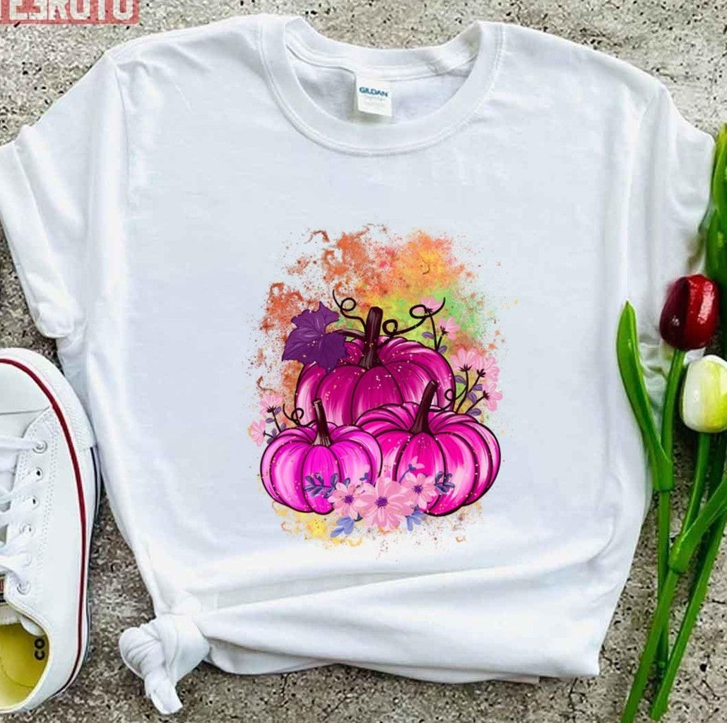 Pink Pumpkin Halloween Artwork Unisex T-Shirt