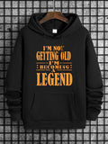Unisex Men's Slogan Print Essentials Hoodie, Fashion Casual Drop Shoulder Sweatshirt with Pockets, Men's Wear for Daily Spring FashionÂ 