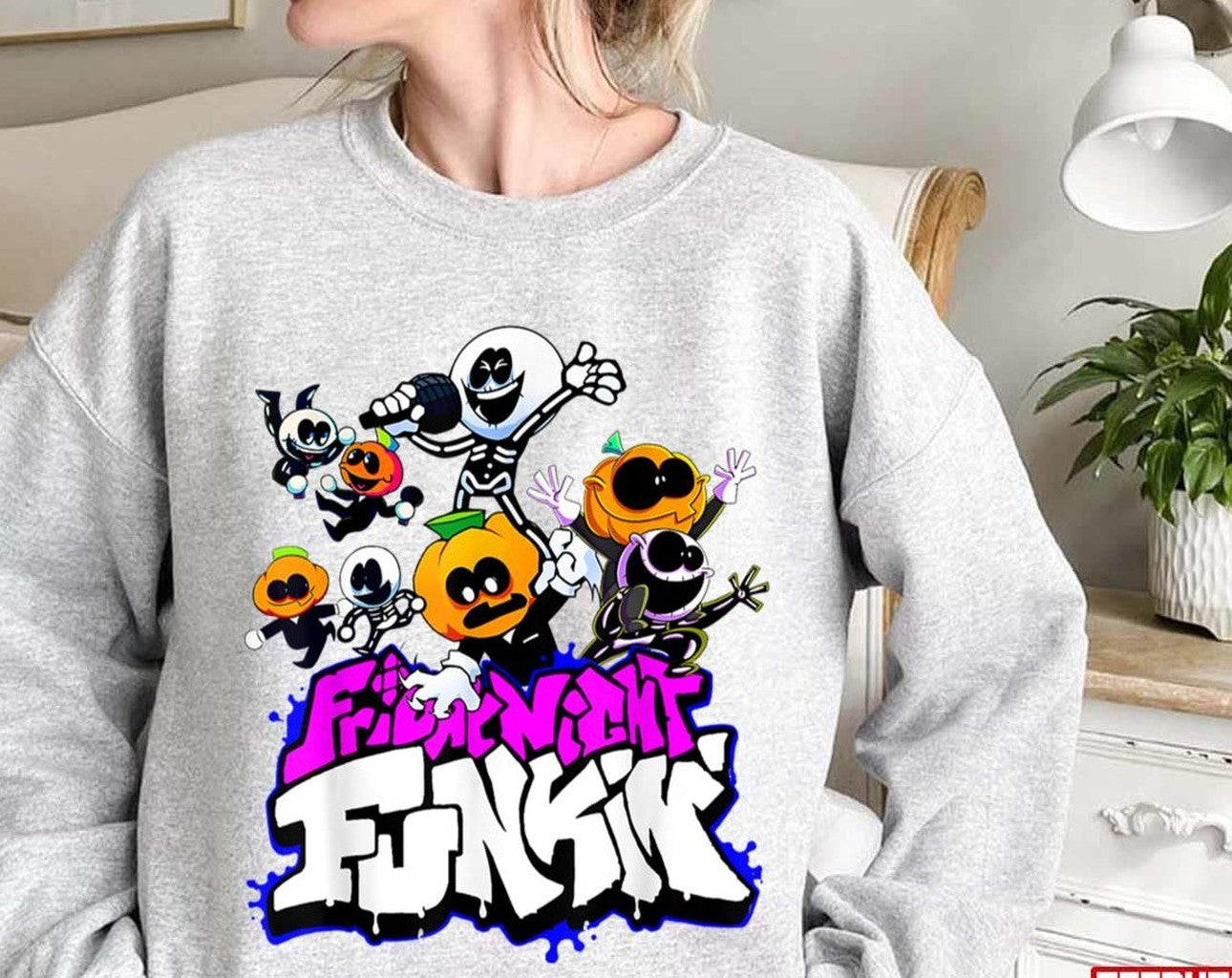 Skid And Pump Mode Halloween Friday Night Funkin Unisex Sweatshirt