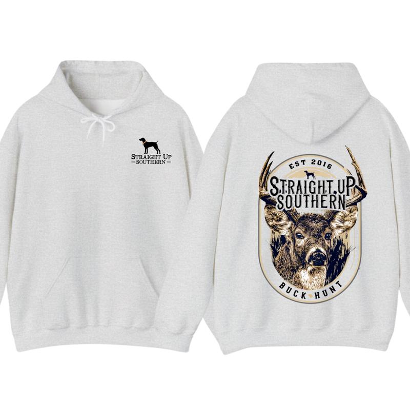 Straight Up Southern Buck Hunt Hoodie, Perfect for Every Outdoor Adventure Classic Cotton Classic Cotton Classic Cotton