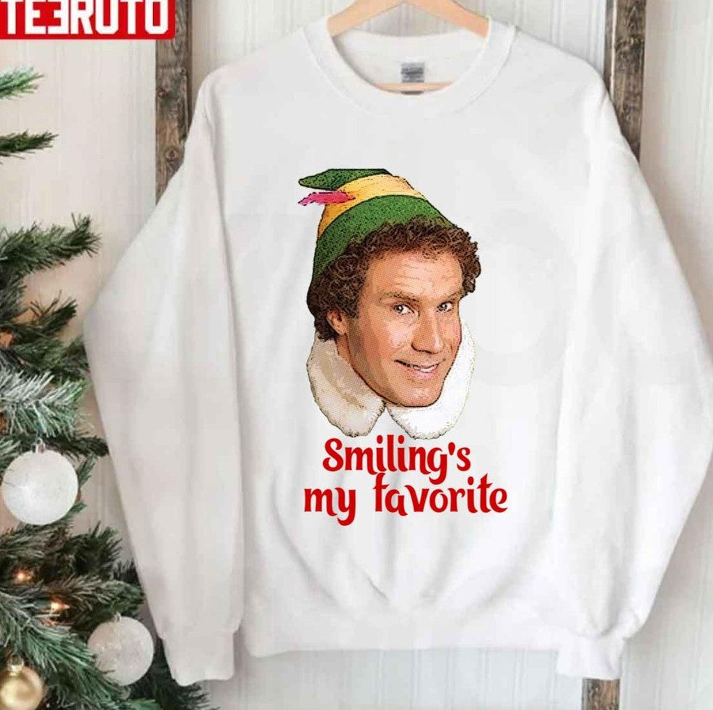 Smiling's My Favorite Buddy The Elf Will Ferrell Movie Christmas Unisex Sweatshirt