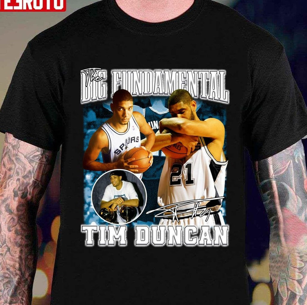 Basketball Legend Tim Duncan The Big Fundamental Signature Vintage Retro 80s 90s Bootleg Sweatshirt