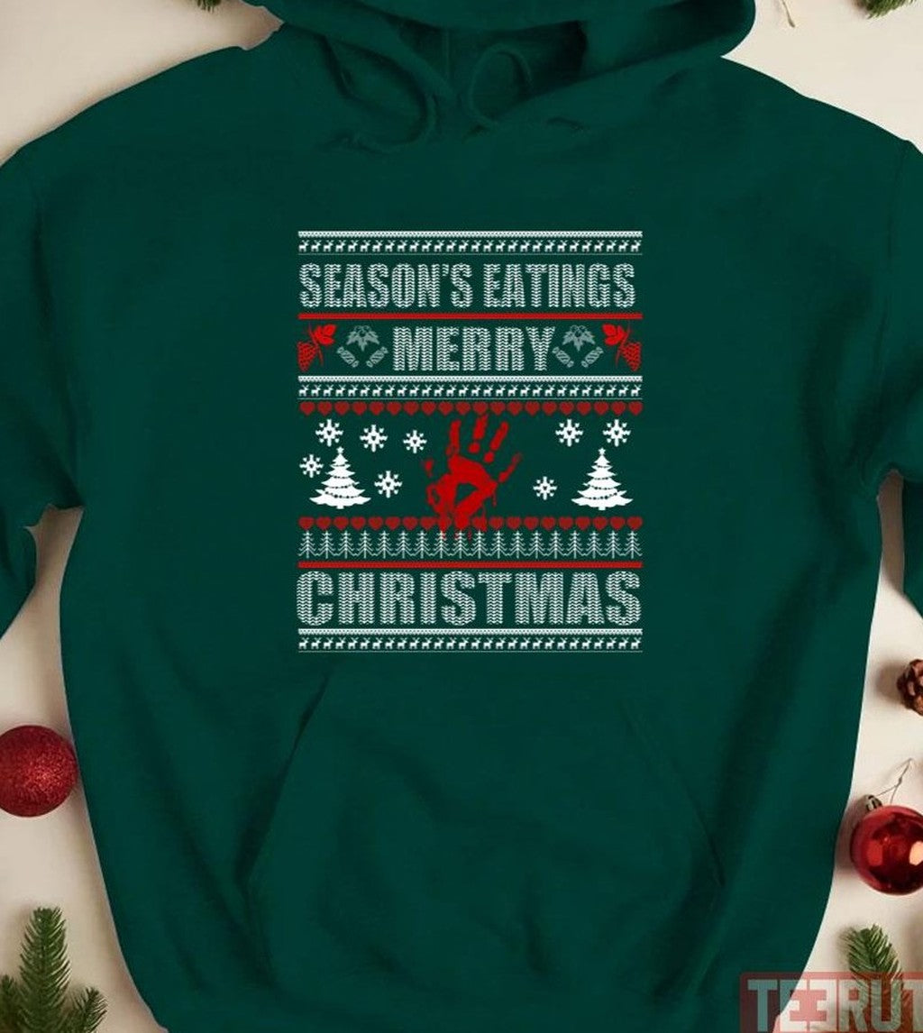 Season's Eatings Merry Christmas Zombie Funny Unisex Sweatshirt