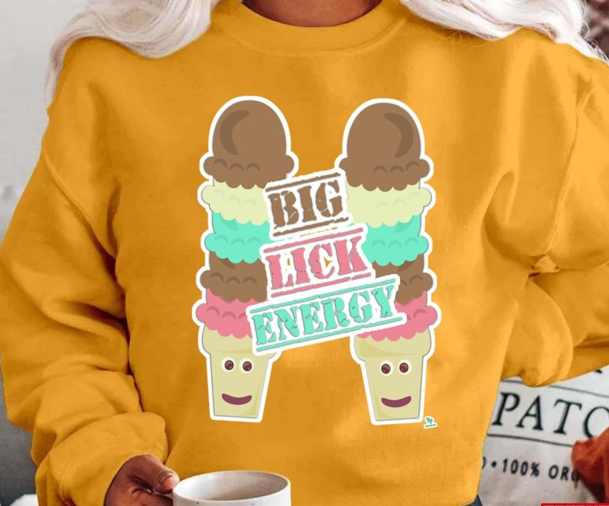 Big Lick Energy Ice Cream Cone Slogan Unisex T-Shirt