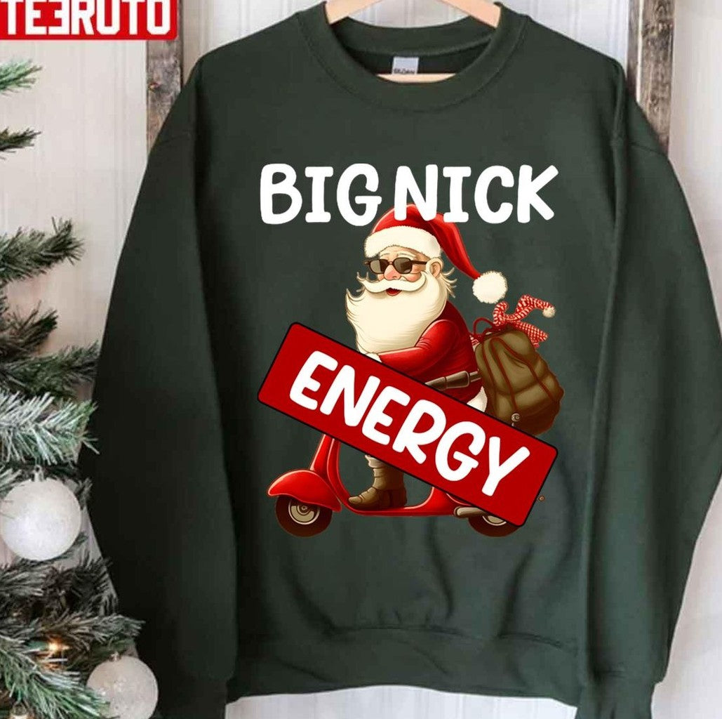 Big Nick Energy Funny Men Santa Christmas Unisex Sweatshirt
