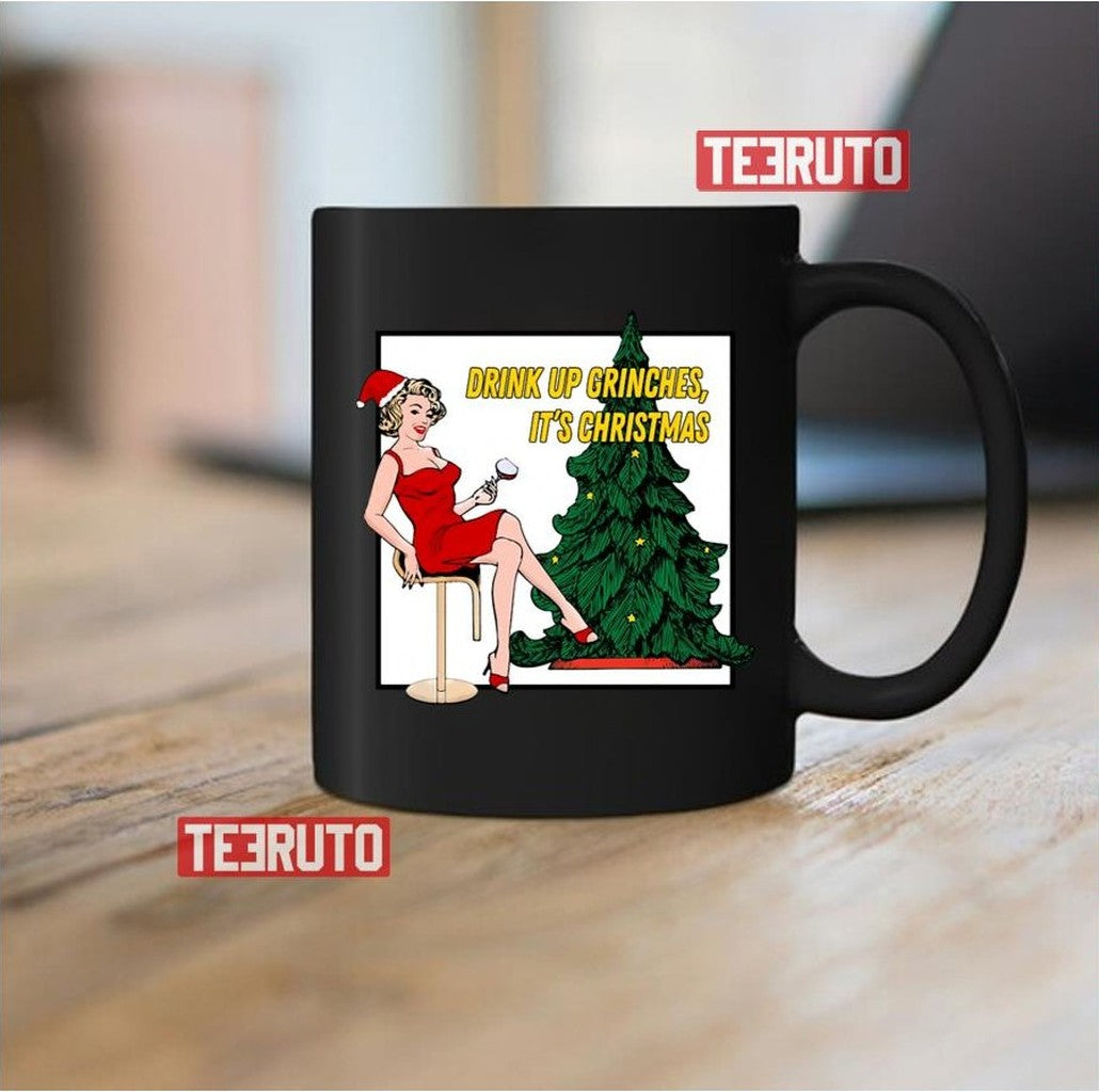 Retro Christmas Drink Up Grinches Unisex Sweatshirt