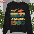 Awesome Since November 1980 Design Unisex Sweatshirt