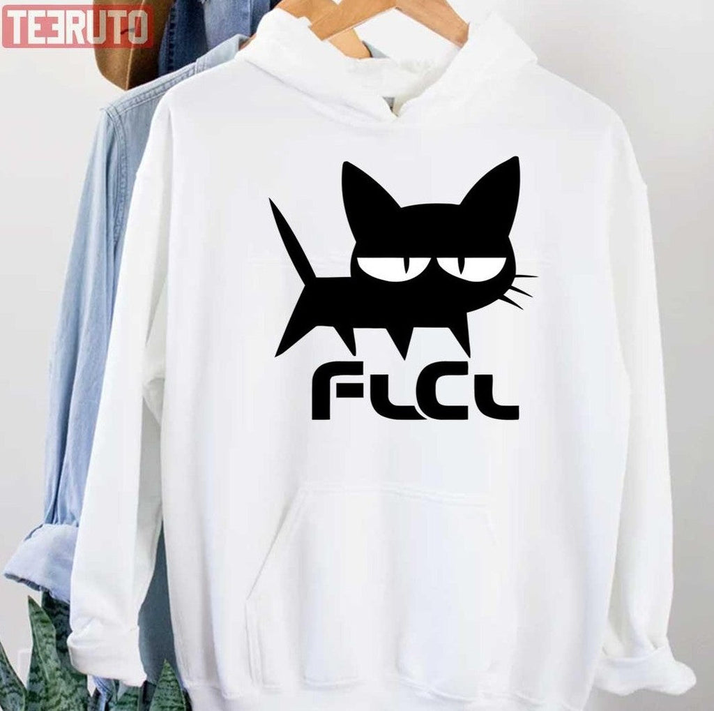 Takkun's Black Cat Bored Face Fooly Cooly Unisex Hoodie