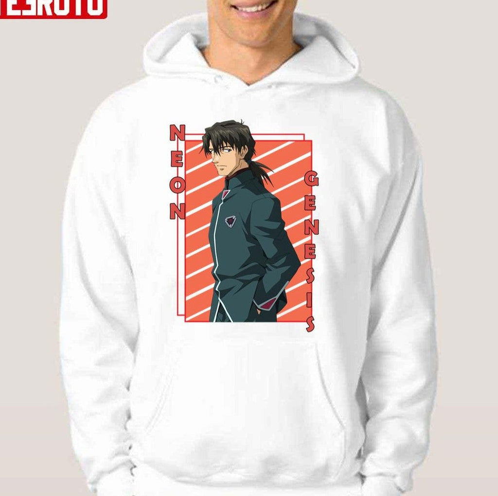 Ryoji Kaji Neon Genesis Evangelion Graphic Design Unisex Hoodie