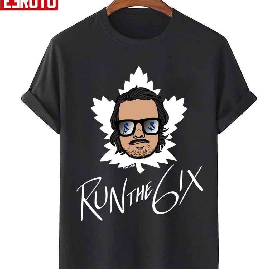 Run The 6ix Blue Toronto Maple Leafs Cartoon Art Unisex Hoodie