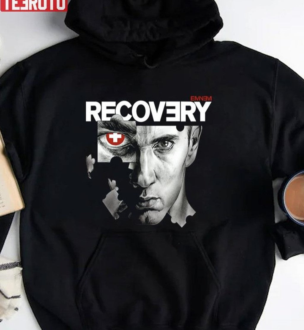 8 Mile Recovery Eminem Black Portrait Unisex Sweatshirt