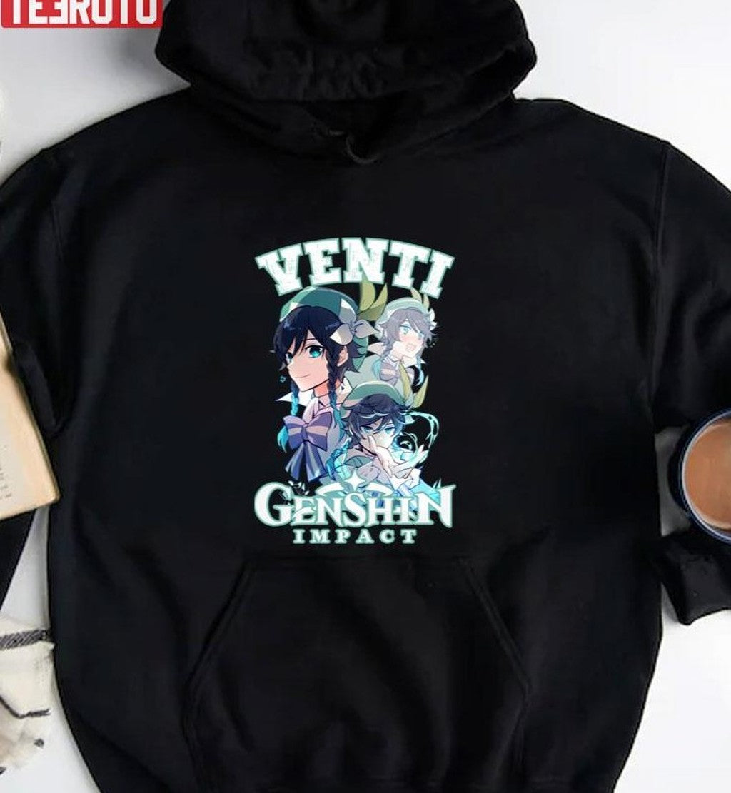 Retro Bootleg 90s Venti Genshin Impact Graphic Unisex T-Shirt
