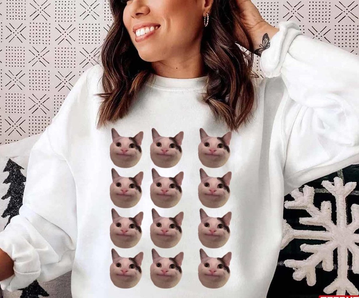 Beluga Cat Pattern Unisex T-Shirt