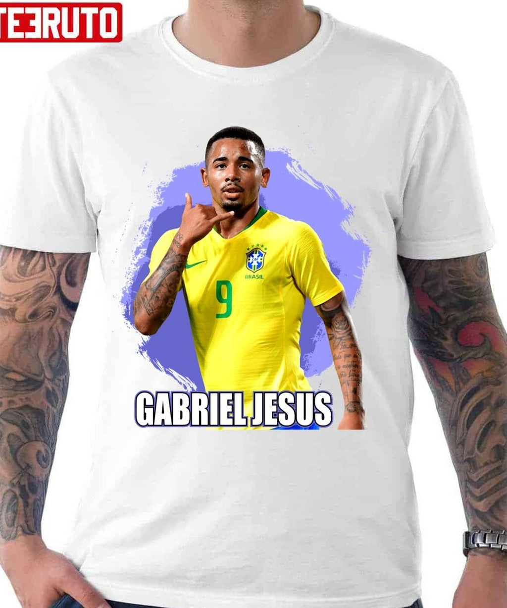 Out I March With Bat And Pad Gabriel Jesus Brazil Football Unisex Hoodie
