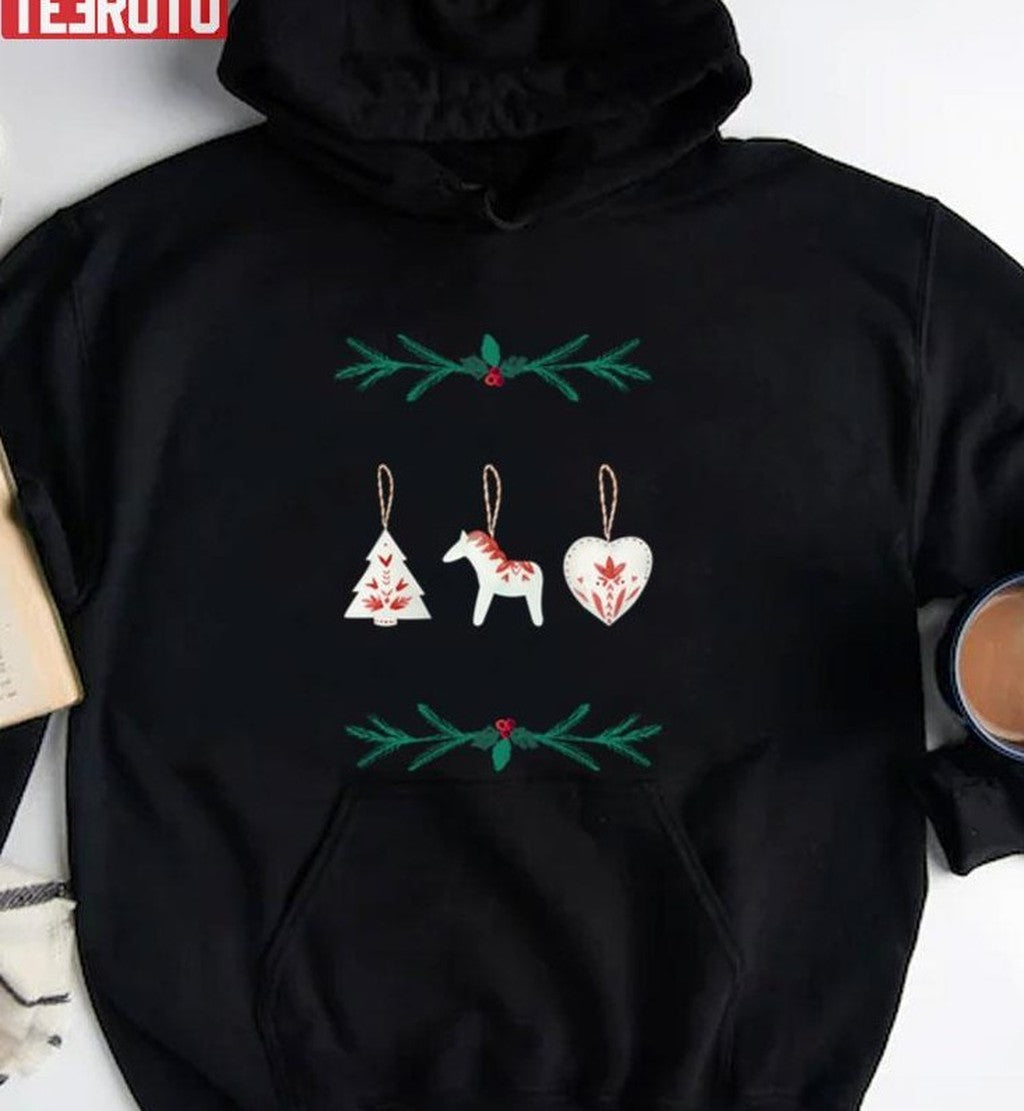 Scandi Christmas Dala Horse Unisex Sweatshirt