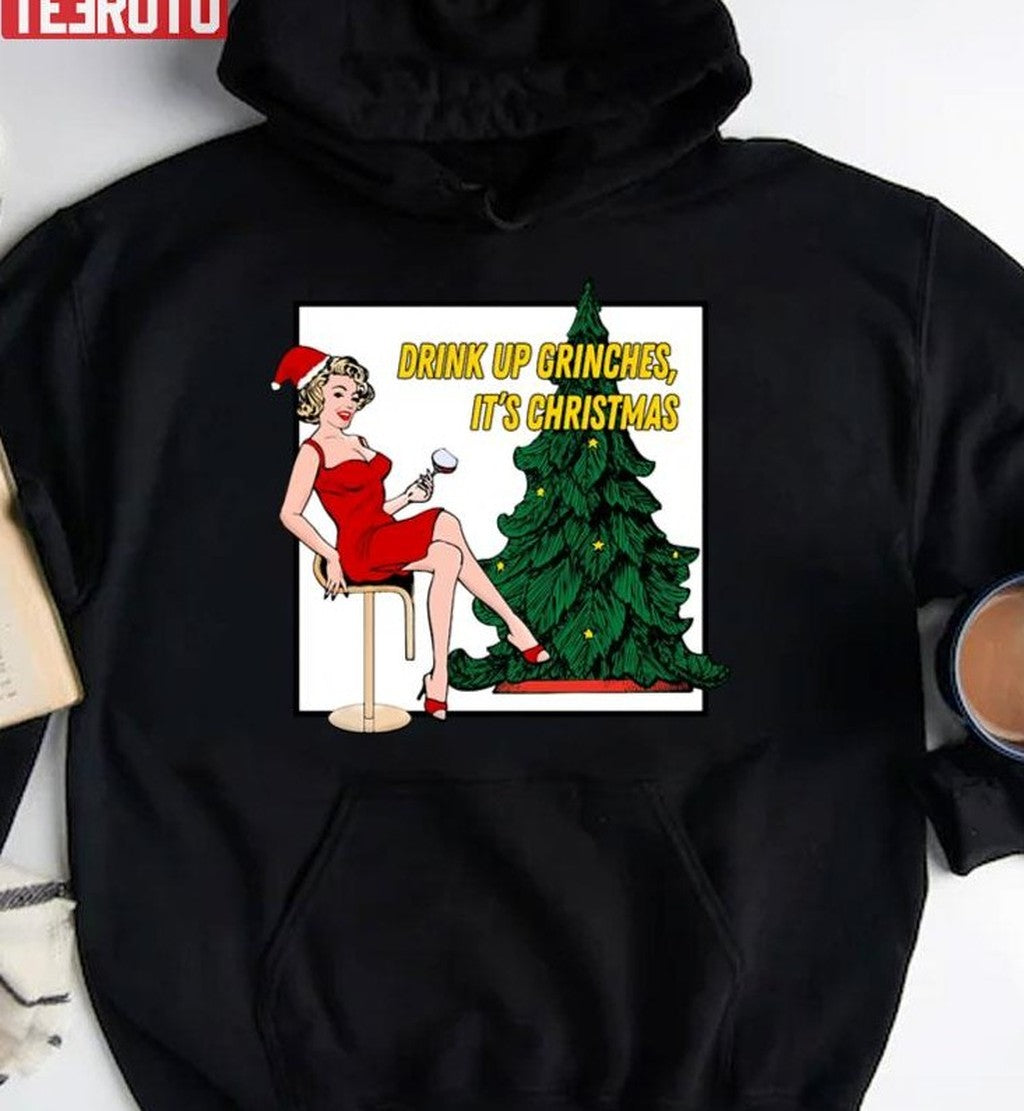 Retro Christmas Drink Up Grinches Unisex Sweatshirt