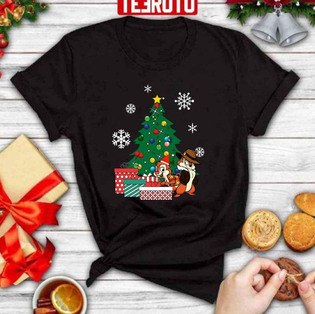 Around The Cartoon Chip N Dale Rangers Christmas Tree Unisex Sweatshirt