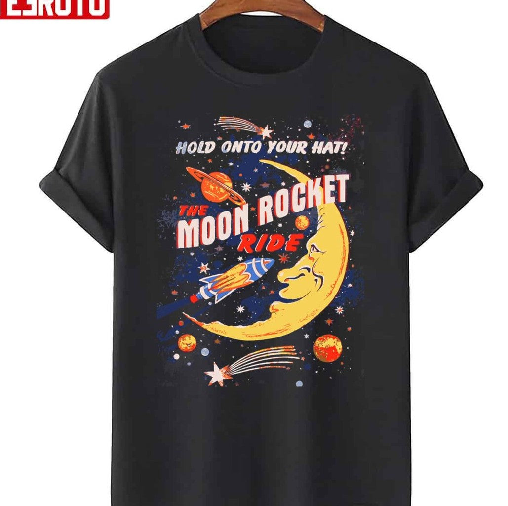Rocket Moon Ride Vintage Unisex T-Shirt