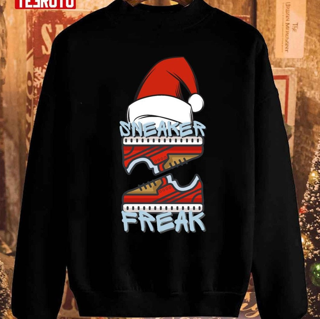 Sneaker Freak Christmas Blue Sneakerhead Creps Trainers 2023 Sweatshirt