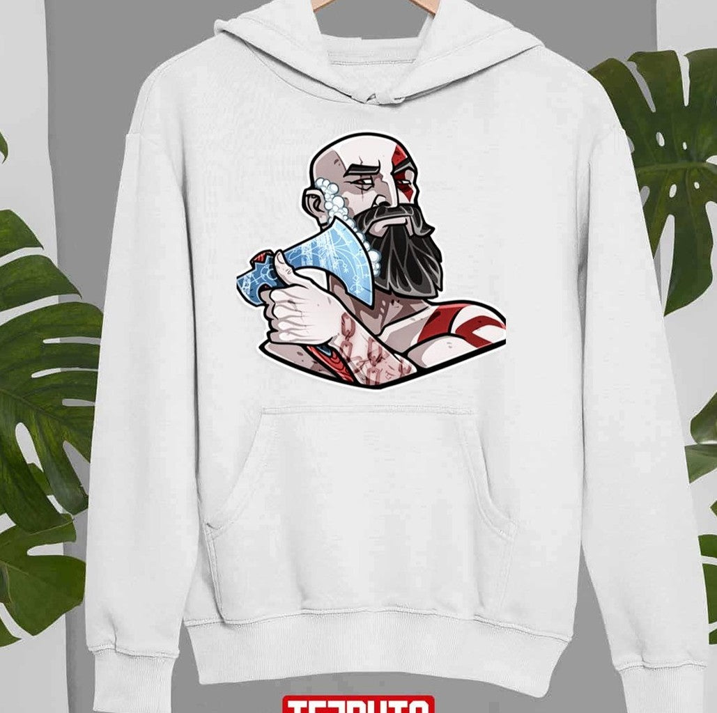 Shaving With His Axe Kratos God Of War Unisex Sweatshirt