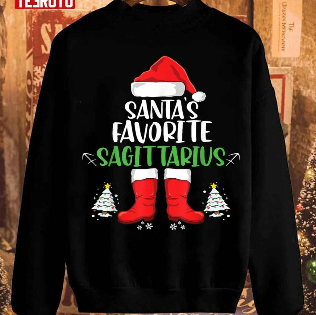 Santa's Favorite Sagittarius Merry Christmas Sagittarius Unisex Sweatshirt