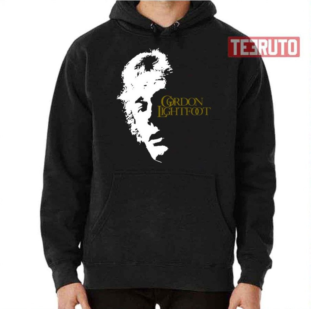 Black And White Gordon Lightfoot Silhouette Unisex T-Shirt