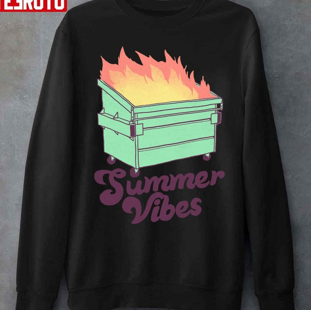 Summer Vibes Fire Fire Vintage Art Unisex T-Shirt