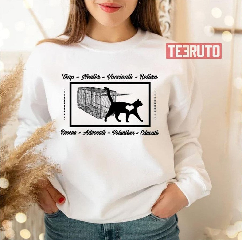 Personalized Cat Rescue Logo Cat Trap Tnr Unisex T-Shirt