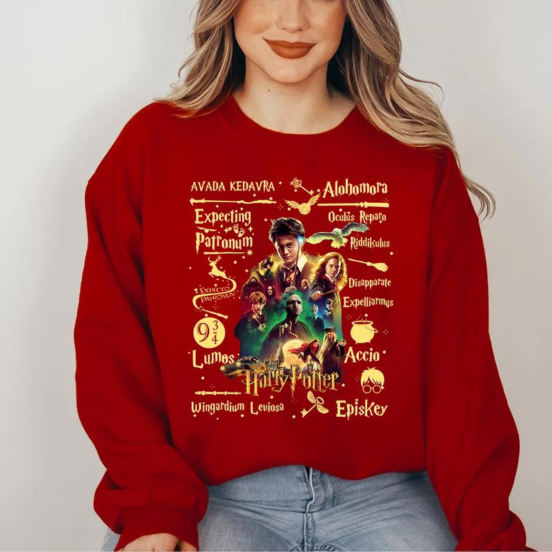 HP Spells Sweatshirt Hoodie Shirt Cotton Menswear Relaxed Fit Sweaters Tee