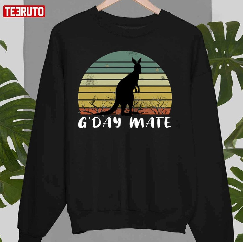 Australia G'day Mate Vintage Funny Kangaroo T-Shirt