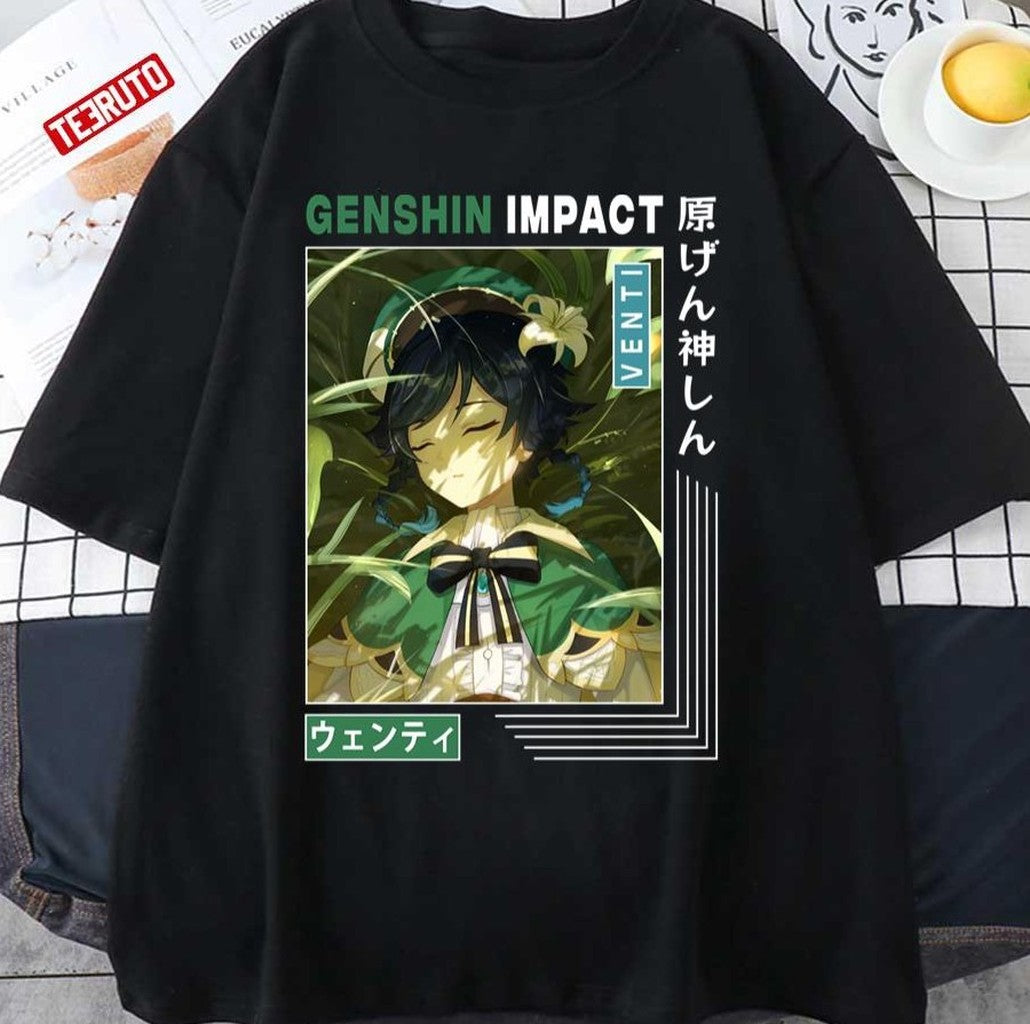 Anemo Character Sleeping Venti Genshin Impact Unisex T-Shirt