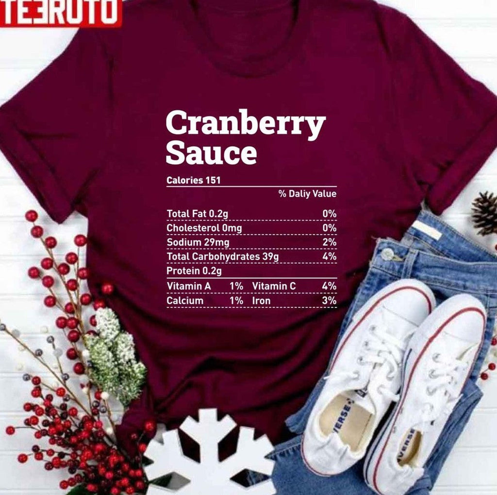 Nutrition Food Facts Cranberry Sauce Christmas Thanksgiving Food Unisex Sweatshirt