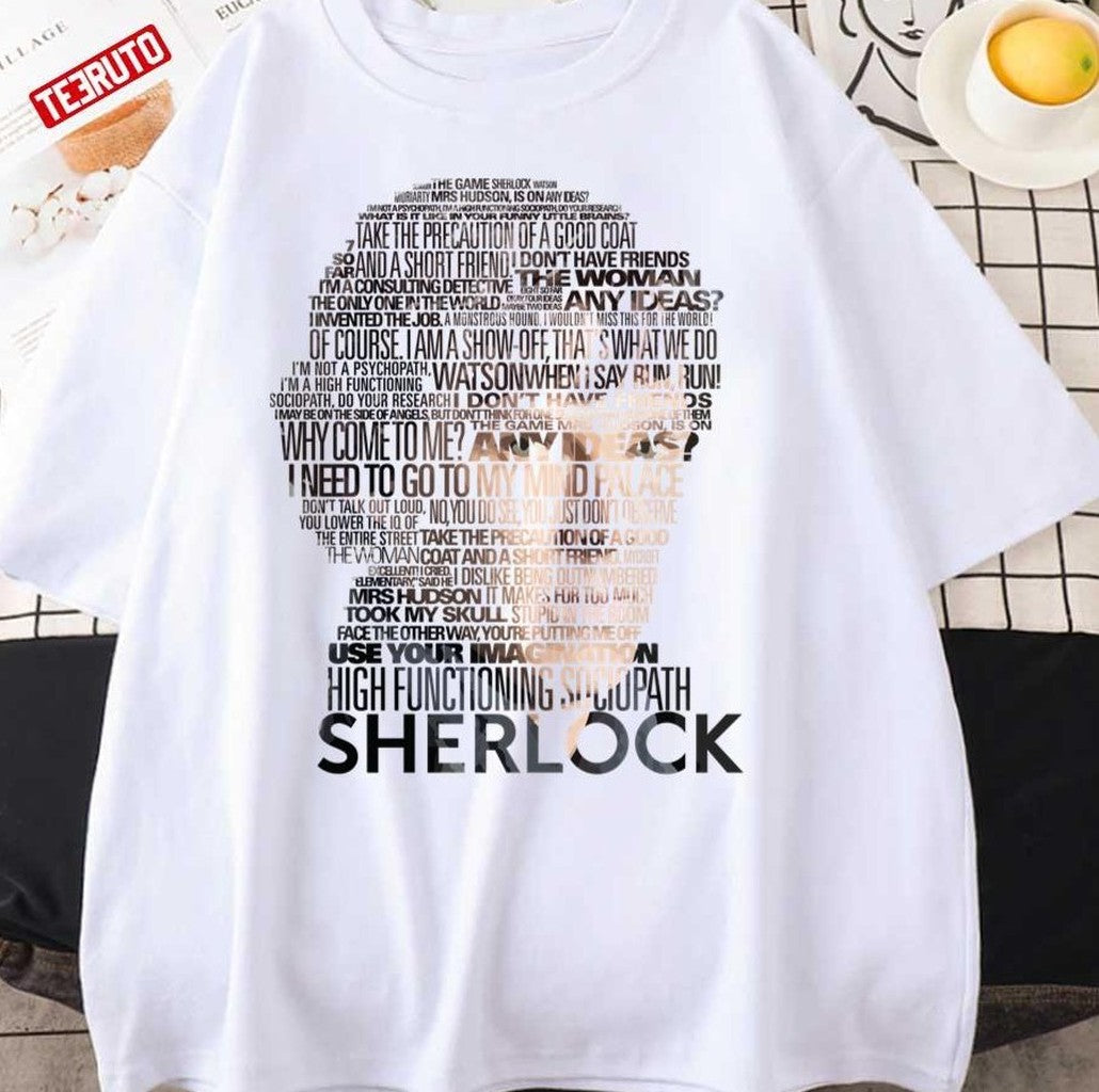 Sherlock Quotes Portrait Design Sherlock Holmes Unisex T-Shirt