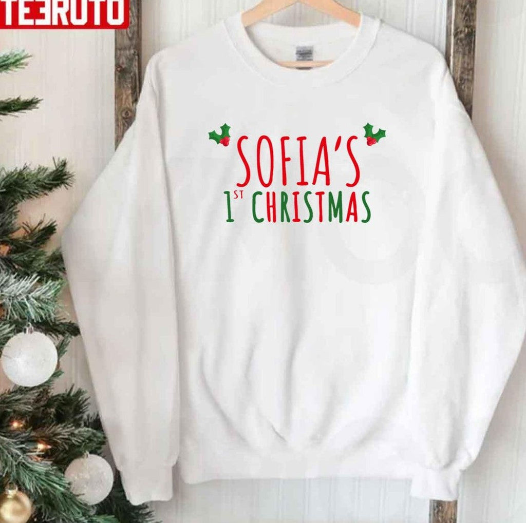 Sofia's First Christmas Personalised Name Unisex Sweatshirt