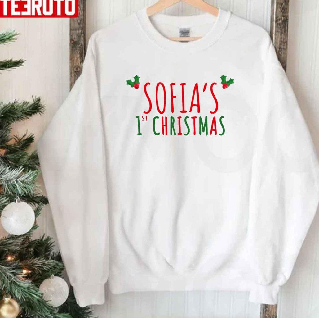 Sofia's First Christmas Personalised Name Unisex Sweatshirt