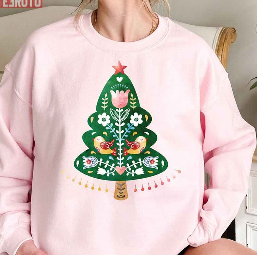 Pine Christmas Tree Scandinavian Norwegian Unisex Sweatshirt