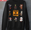 Momster Halloween Trick Or Treat Cute Chibi Horror Characters Unisex Sweatshirt