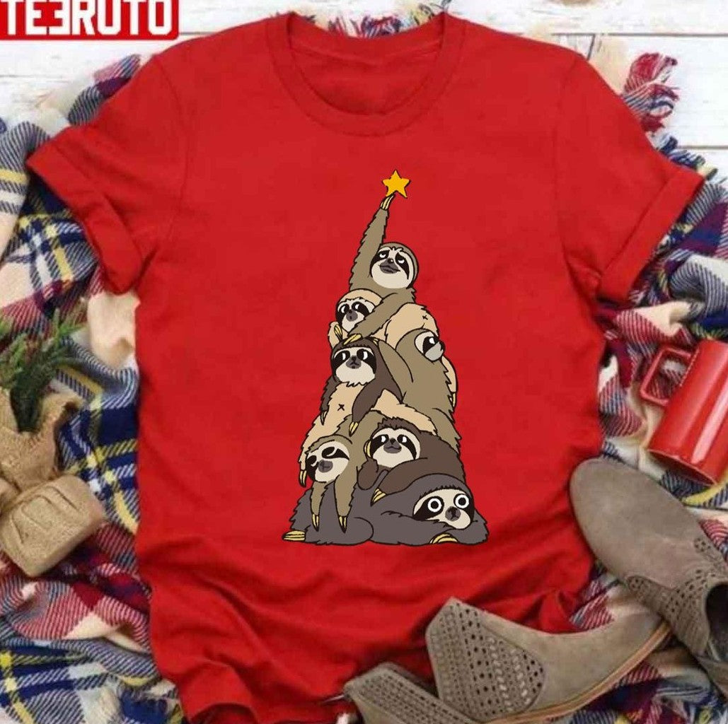 Slothmas Tree Sloth Christmas Tree Lovers Funny Matching Family Unisex Sweatshirt