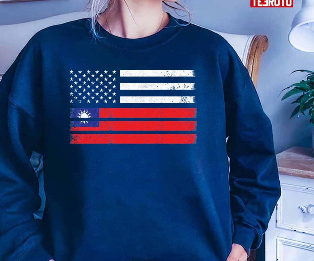 Taiwanese American Flag Usa Taiwan Shirt Unisex T-Shirt