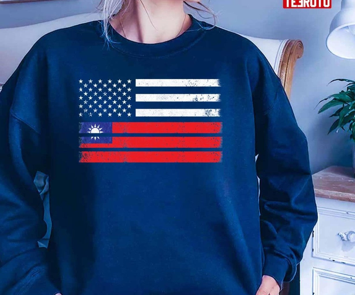 Taiwanese American Flag Usa Taiwan Shirt Unisex T-Shirt