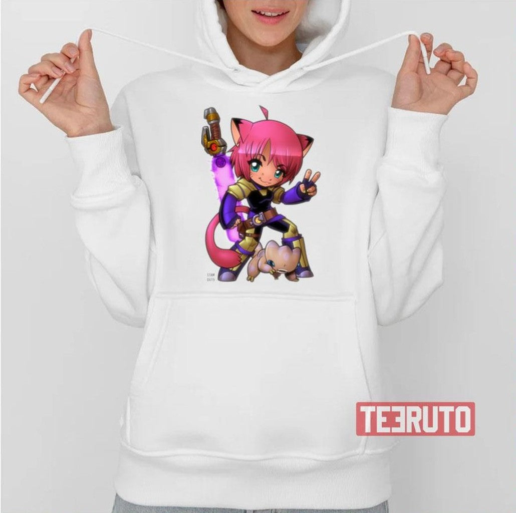 Teeny Blade Kitten Pink Hair Unisex T-Shirt