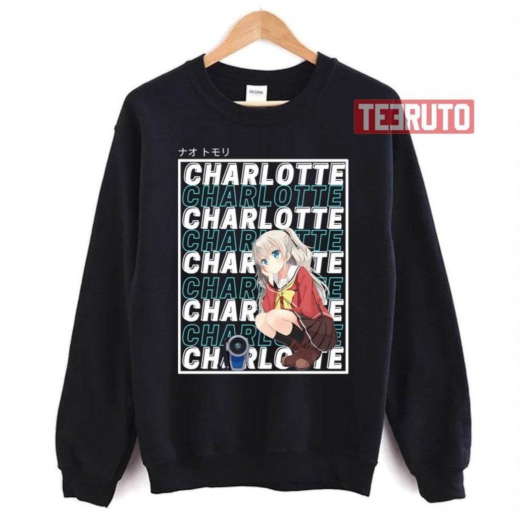 Nao Tomori Text Background Anime Charlotte Unisex T-Shirt