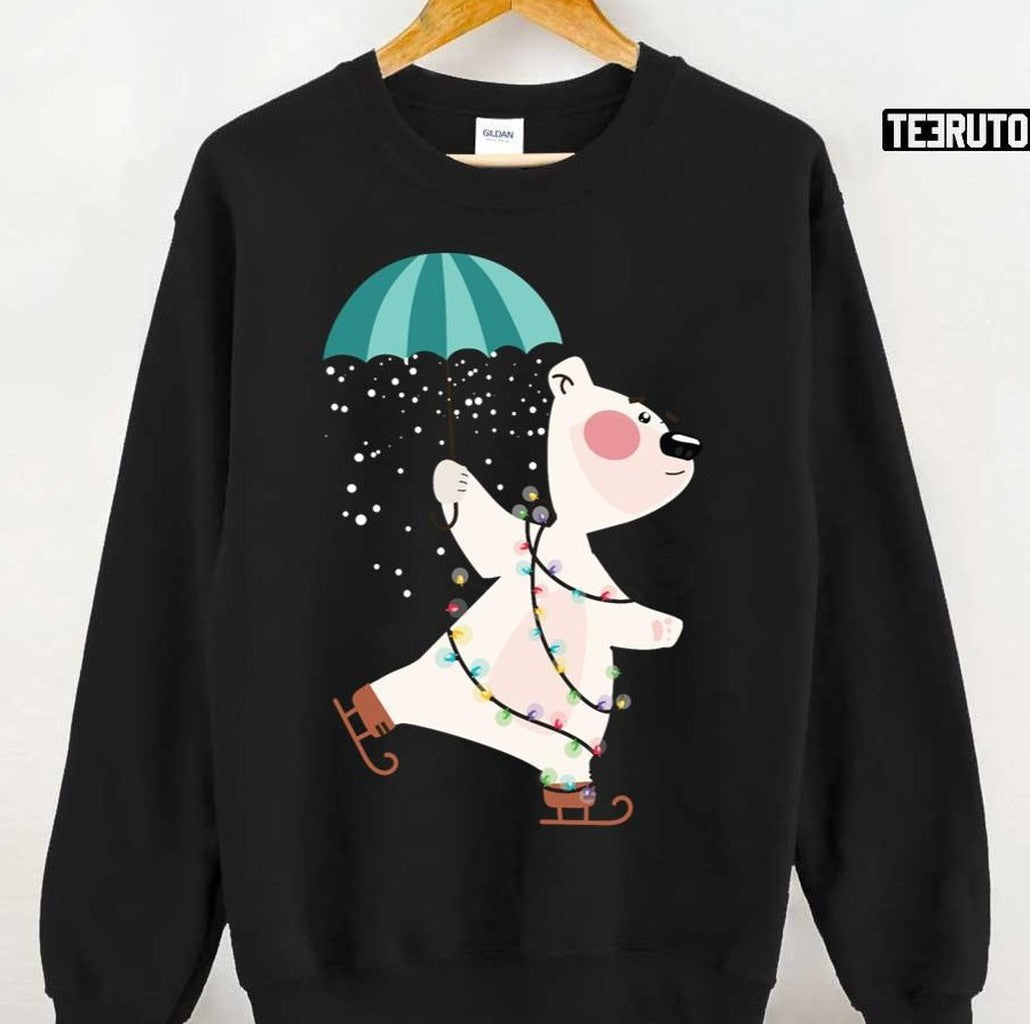 Skiing Season Polar Bear 2023 Christmas Unisex Sweatshirt