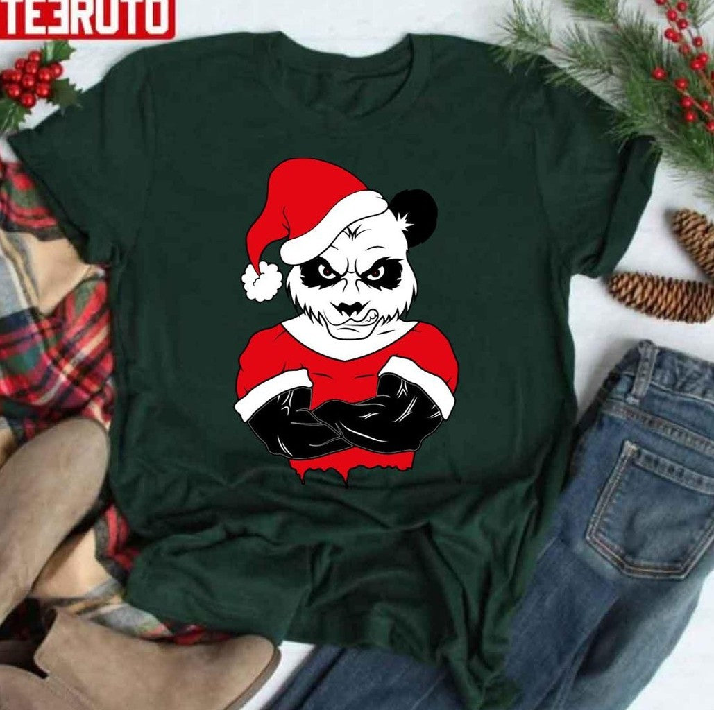 Big Strong Muscular Panda Bear Christmas Unisex Sweatshirt
