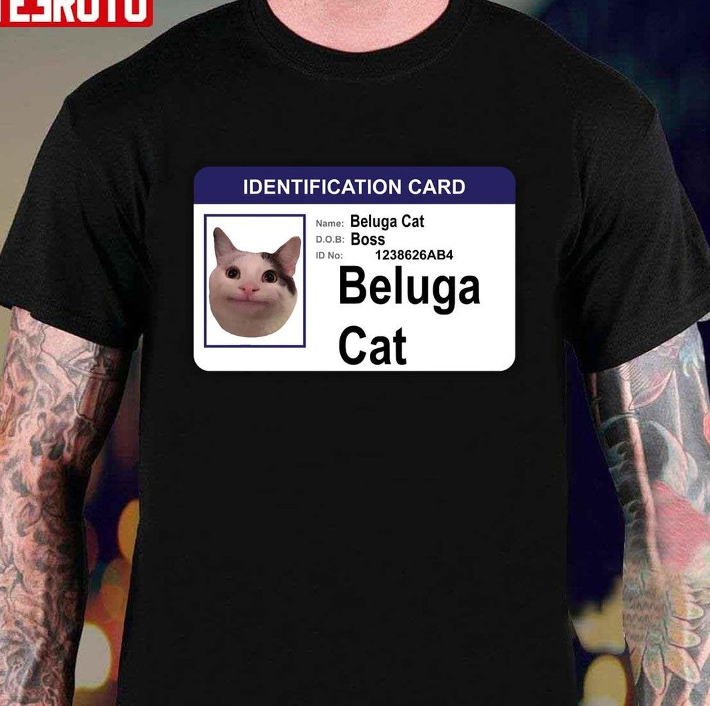 Beluga Cat Identification Card Unisex T-Shirt